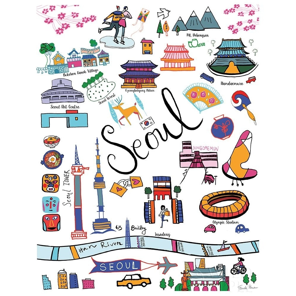 Travel Seoul Poster Print by Farida Zaman-VARPDX37627 Image 1