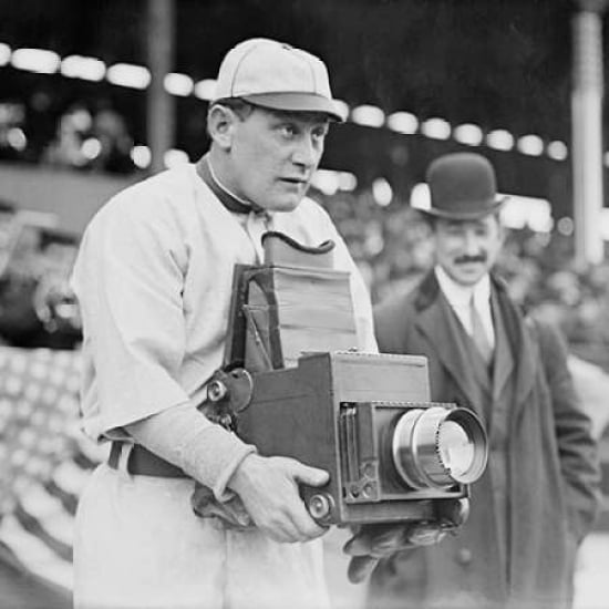 Baseball Player Becomes a Cameraman Poster Print by Vintage Sports -VARPDX376518 Image 2