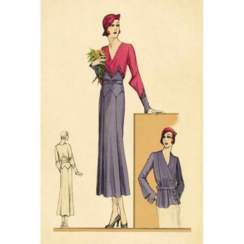 Sunday Dress in Periwinkle and Magenta Poster Print by Vintage Fashion -VARPDX379245 Image 2