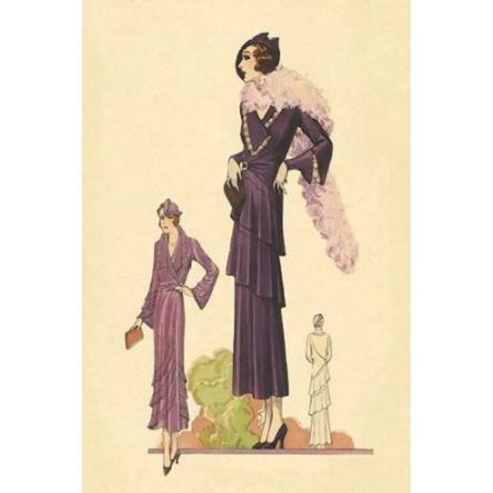 Modern Violet Dress with Boa Poster Print by Vintage Fashion -VARPDX379248 Image 2