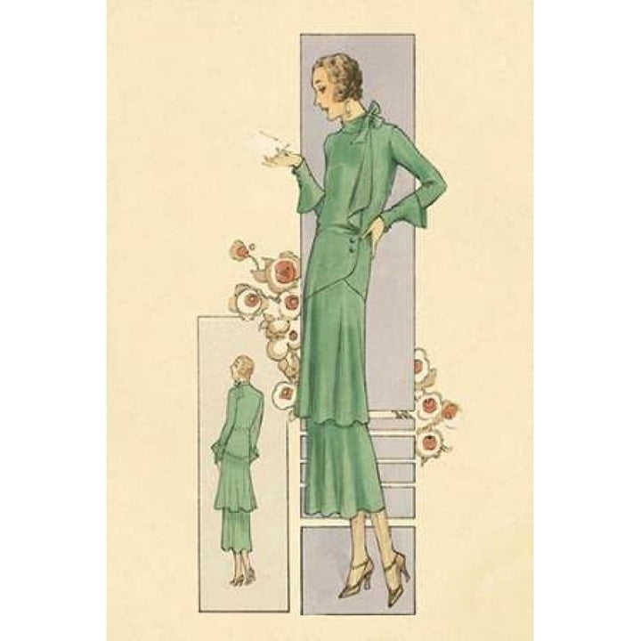 Emerald Dress for a Sunday Brunch Poster Print by Vintage Fashion -VARPDX379255 Image 1