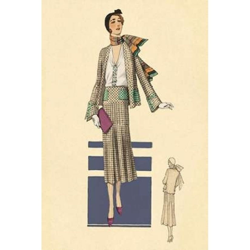 Stylish Daytime Suit and Scarf Poster Print by Vintage Fashion -VARPDX379270 Image 1