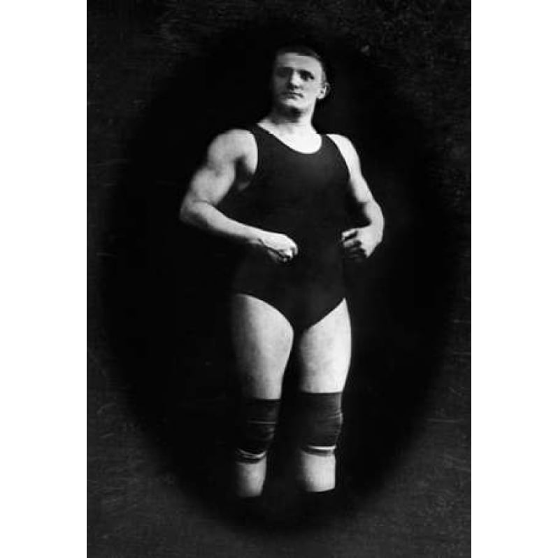 Bodybuilder in Wrestling Outfit and Knee Pads Poster Print by Vintage Muscle Men -VARPDX379446 Image 2