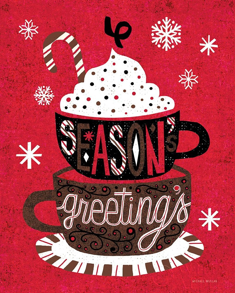 Festive Holiday Cocoa Seasons Greetings Poster Print by Michael Mullan-VARPDX37960 Image 1