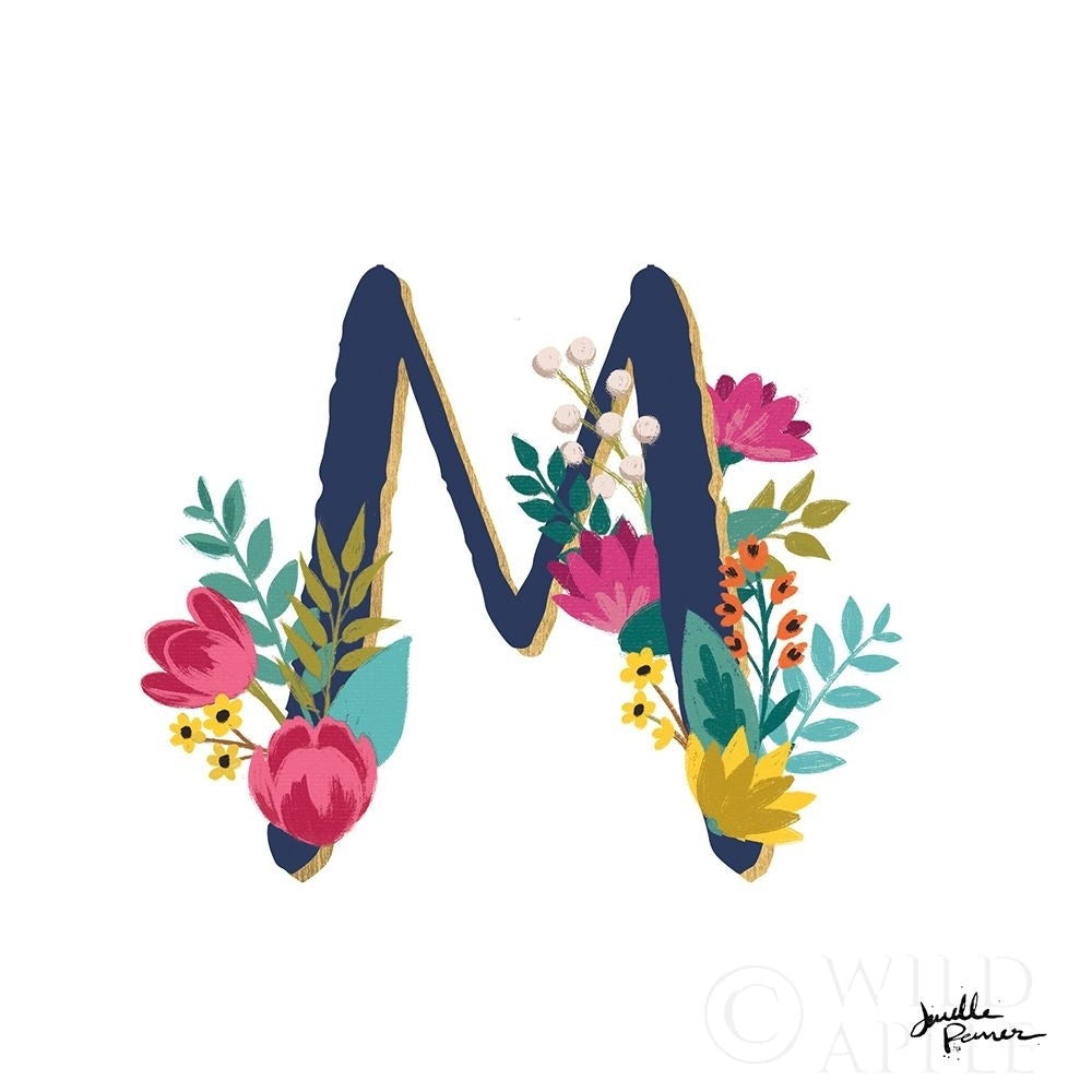 Romantic Luxe Monogram M Navy Poster Print by Janelle Penner-VARPDX38278 Image 1