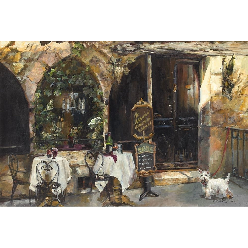 Meeting at the Cafe White Dog Poster Print - Marilyn Hageman-VARPDX38664 Image 1