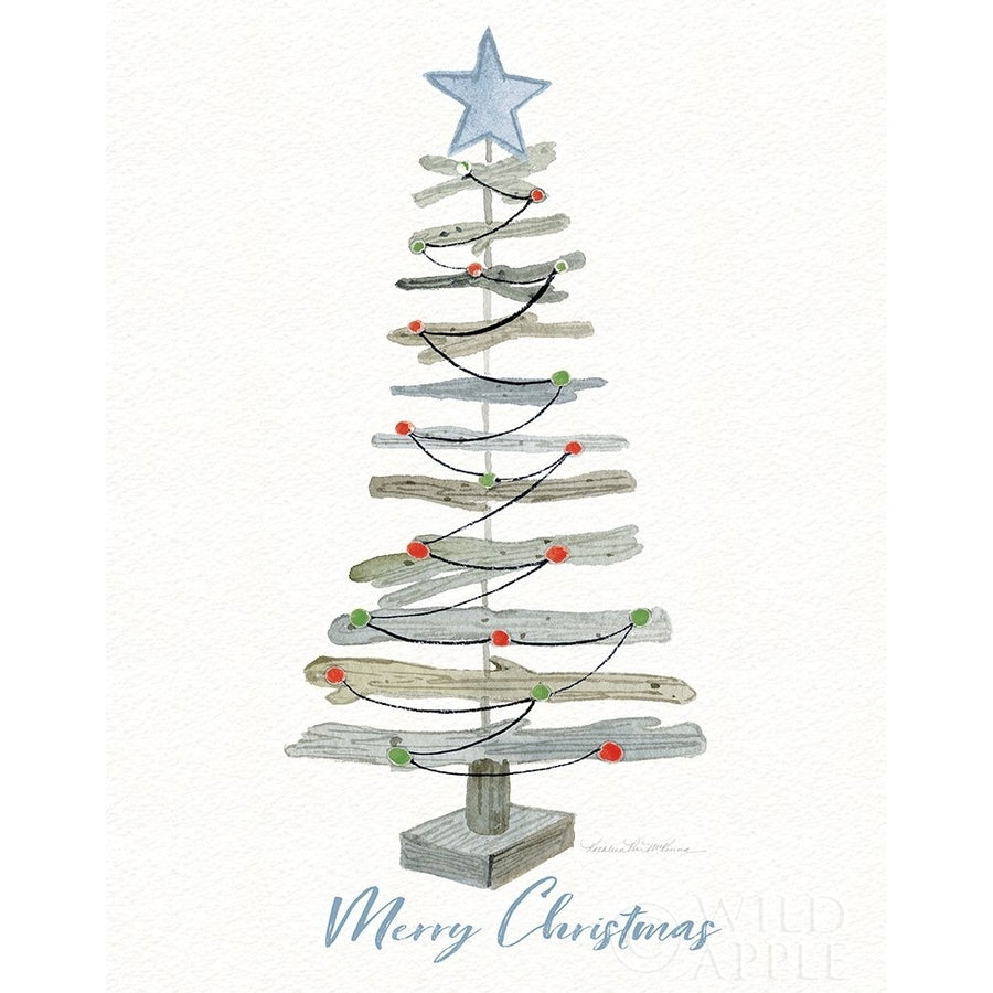 Coastal Holiday Tree III Red Merry Christmas Poster Print by Kathleen Parr McKenna-VARPDX38881 Image 1