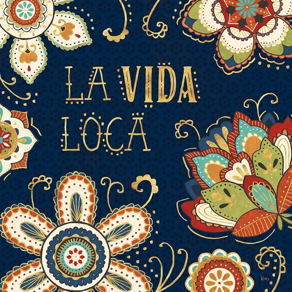 La Vida Loca Ii Blue Poster Print by Veronique Charron-VARPDX39490 Image 2