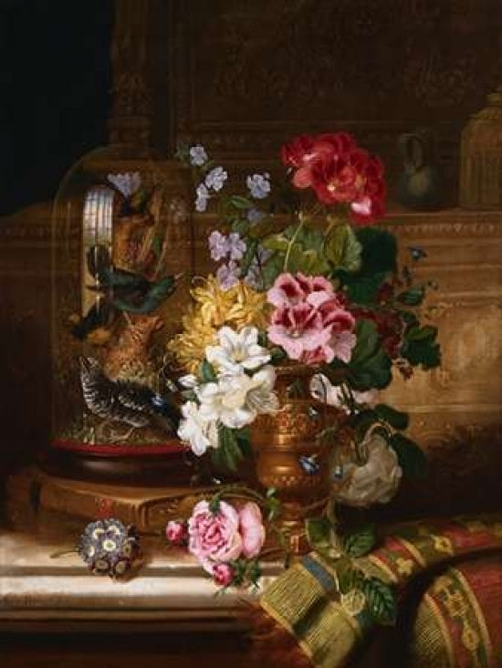 A Vase of Assorted Flowers Poster Print by William John Wainwright-VARPDX3AA1096 Image 1