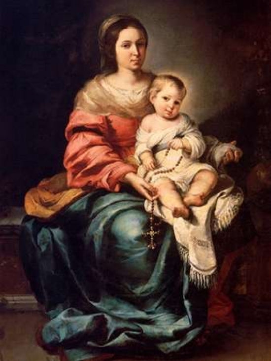 Madonna del Rosario Poster Print by Bartolome Esteban Murillo-VARPDX3AA1268 Image 1