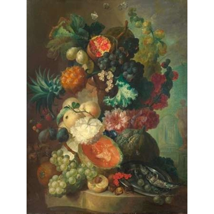 Fruit flowers and a fish Poster Print by Jan Van Os-VARPDX3AA2729 Image 2