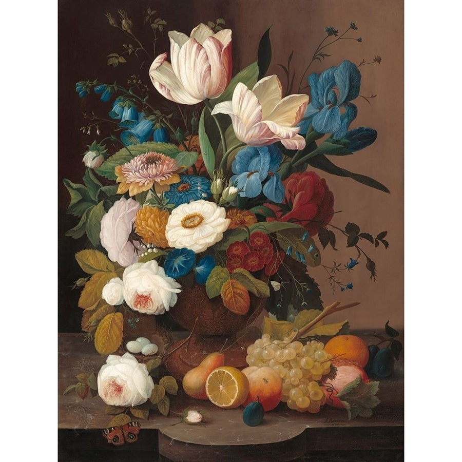 Still Life Flowers and Fruit Poster Print by Roesen Severin-VARPDX3AA4364 Image 1