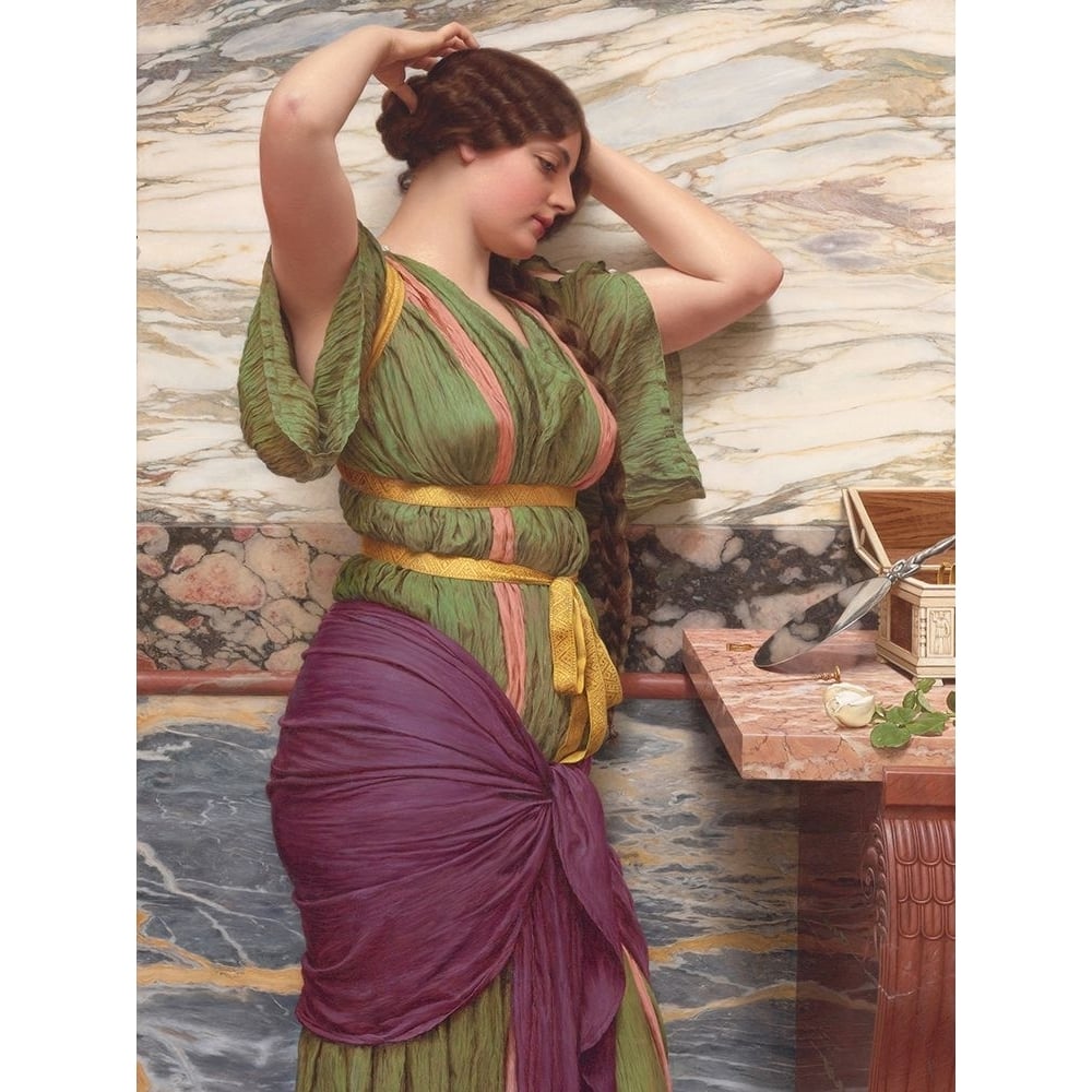 A Fair Reflection Poster Print - John William Godward-VARPDX3AA6315 Image 1