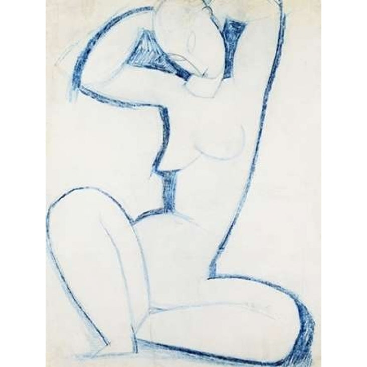 Blue Caryatid II Poster Print by Amedeo Modigliani-VARPDX3AM071 Image 1