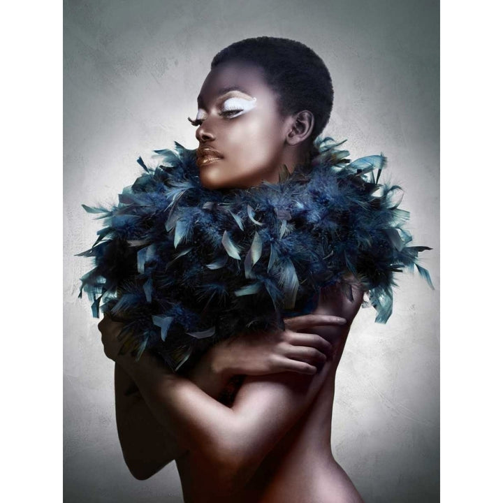 Woman with Feathered Scarf Poster Print by Julian Lauren-VARPDX3AP4002 Image 1