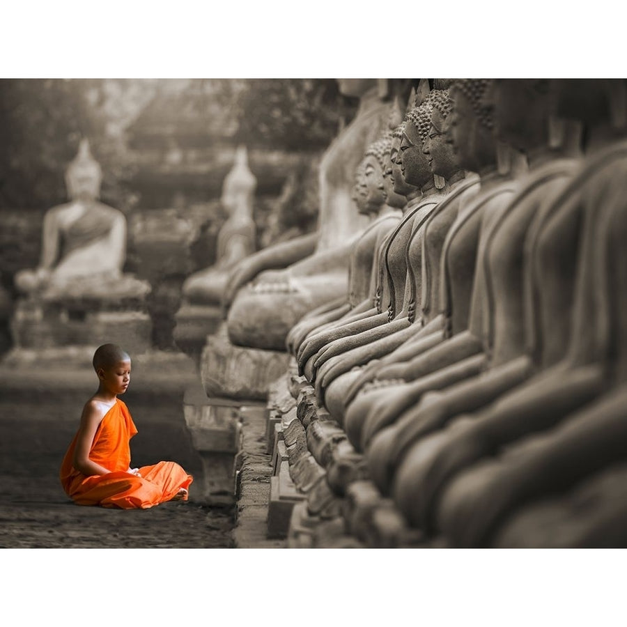 Young Buddhist Monk praying Thailand-VARPDX3AP4313 Image 1