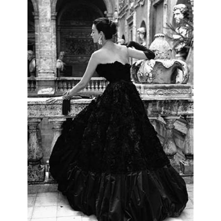 Black Evening Dress Roma 1952 Poster Print by Genevieve Naylor-VARPDX3GN669 Image 2