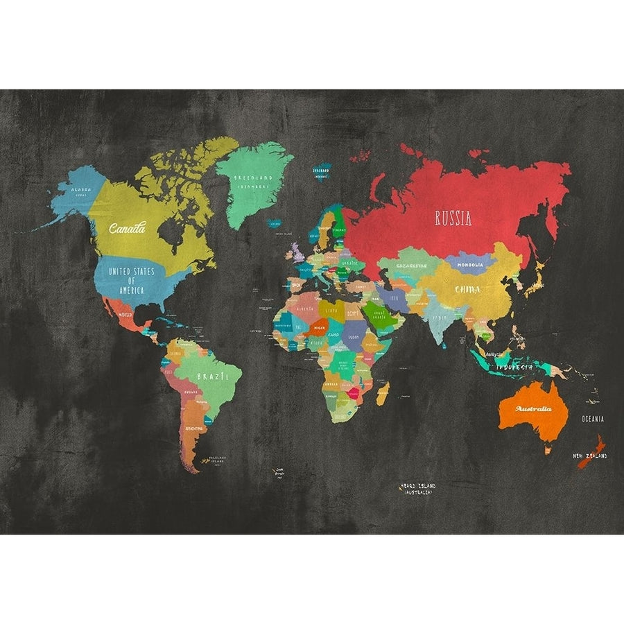 Modern Map of the World - Chalkboard by Joannoo-VARPDX3JO5552 Image 1