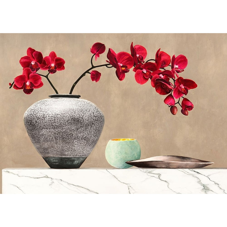 Red Orchids on White Marble-VARPDX3JT6250 Image 1