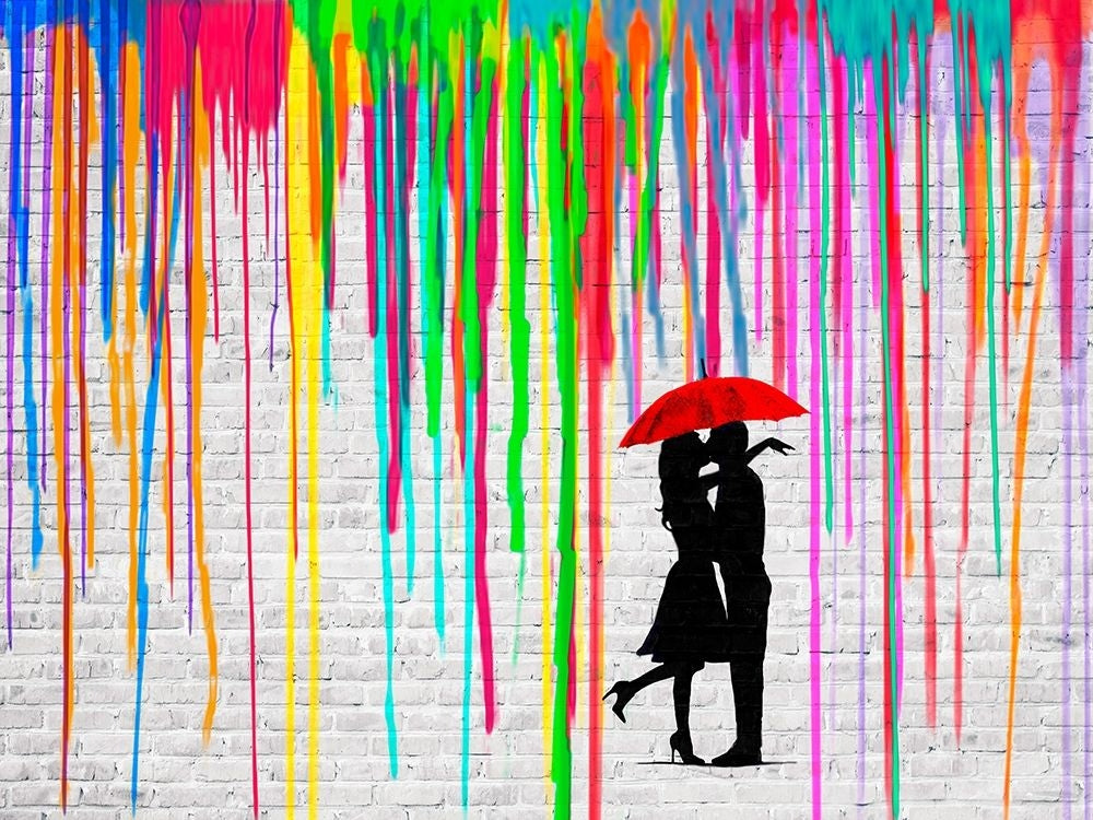 Romance In The Rain Poster Print by Masterfunk Collective-VARPDX3MF4174 Image 1