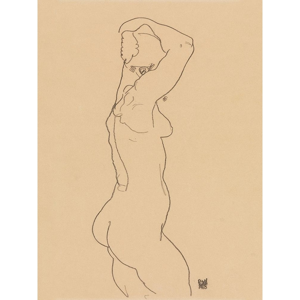 Standing Nude-Facing Right by Egon Schiele-VARPDX3SC5744 Image 1