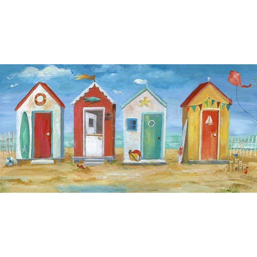 Bright Beach Huts Poster Print by Nan-VARPDX40433 Image 1