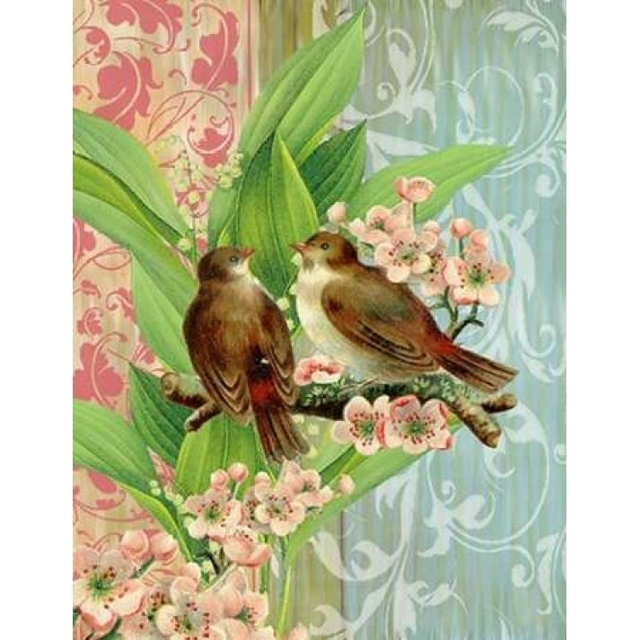 Finches and Blossoms Poster Print by Walter Robertson-VARPDX406ROB1010 Image 1