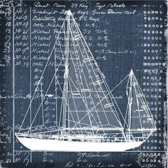 Schooner Blueprint 2 Poster Print by Walter Robertson-VARPDX406ROB1114A Image 2