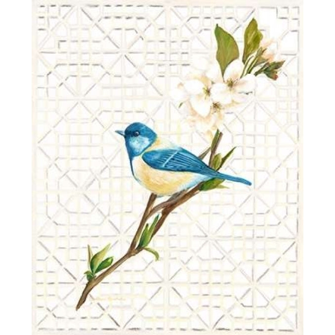 Blue Bird and Trellis Poster Print by Colleen Sarah-VARPDX409SAR1174 Image 1