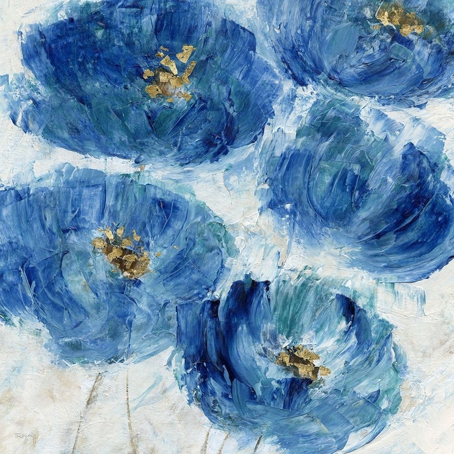 Blue Floral Fleck Poster Print by Katrina Craven-VARPDX41289 Image 1