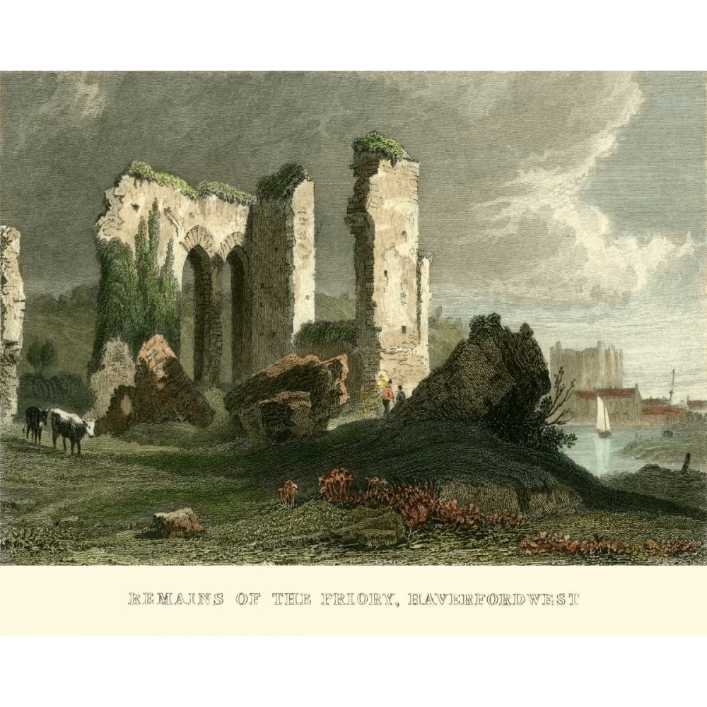 Remains of Priory Haverford West Poster Print - T. Allom-VARPDX41418D Image 1