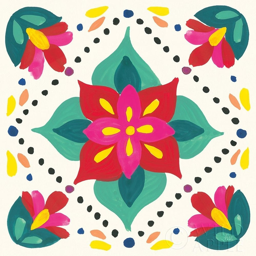 Floral Fiesta White Tile XI Poster Print by Laura Marshall-VARPDX41530 Image 1