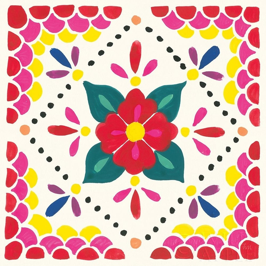 Floral Fiesta White Tile IV Poster Print by Laura Marshall-VARPDX41523 Image 1