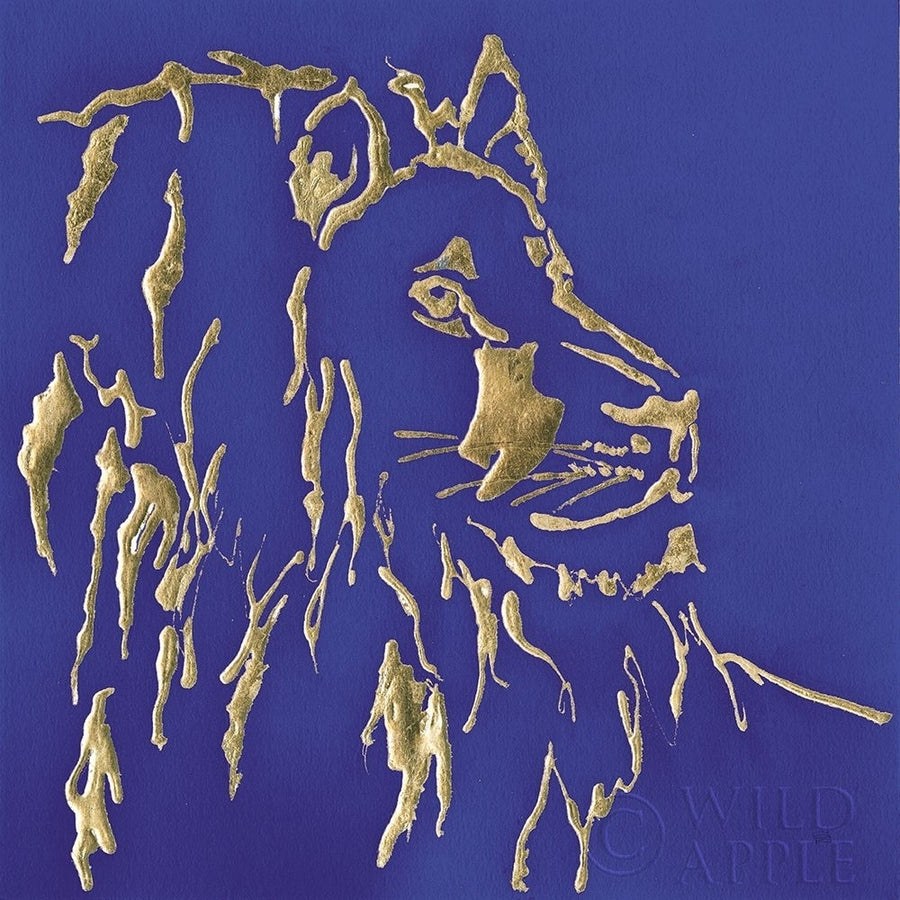 Gilded Lion Indigo Poster Print by Chris Paschke-VARPDX41917 Image 1