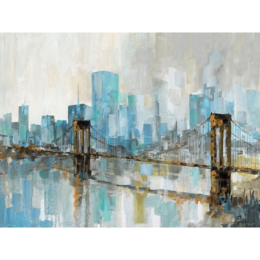 Teal City Shadows Poster Print by Ruane Manning-VARPDX42326 Image 1