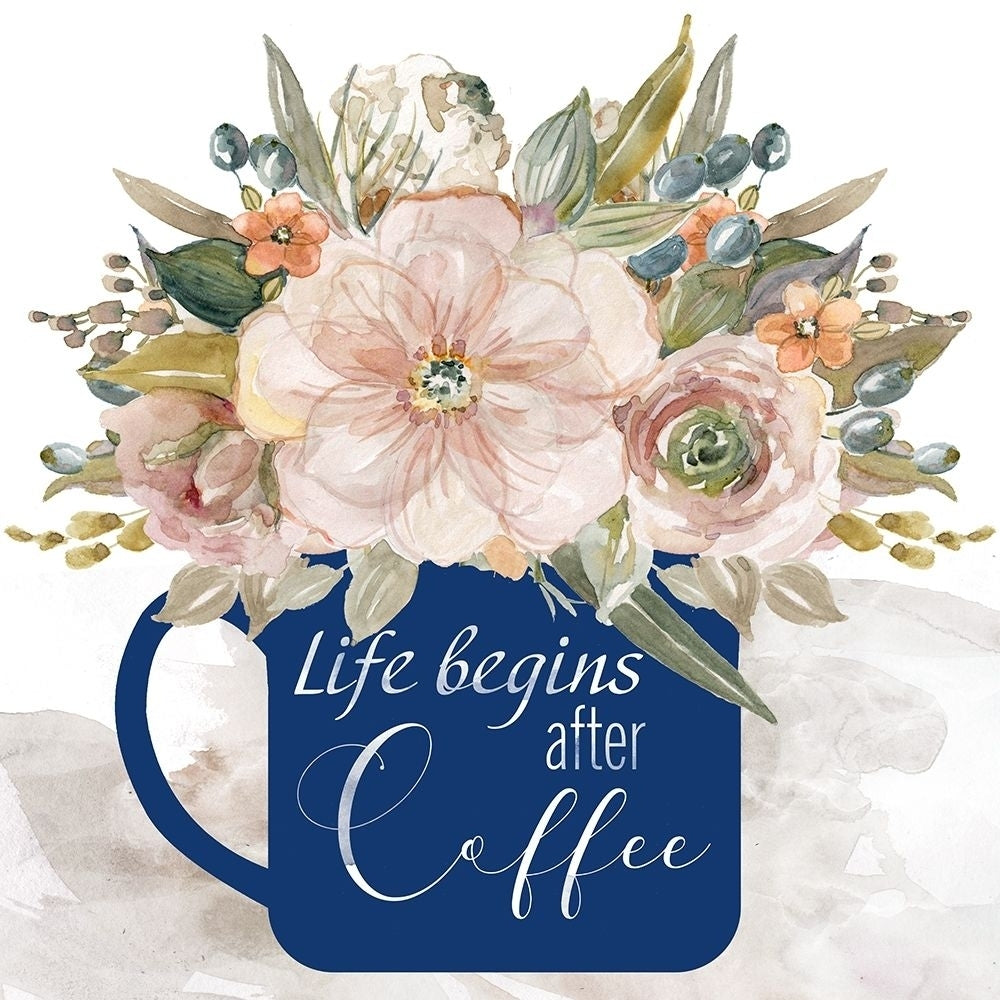 Life Begins After Coffee Poster Print by Carol Robinson-VARPDX42780 Image 1