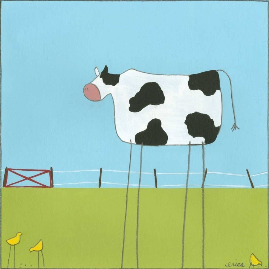 Stick-leg Cow II Poster Print - June Erica Vess-VARPDX43208D Image 1