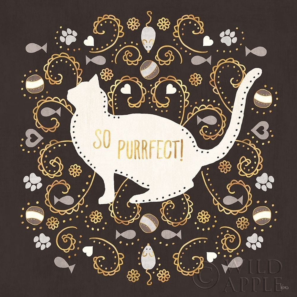 Otomi Cats III Dark Neutral Poster Print by Veronique Charron-VARPDX43849 Image 1