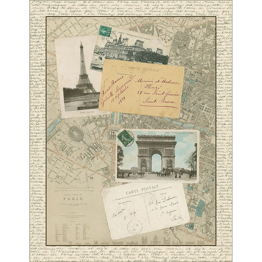 Post Cards from Paris Poster Print - Studio Vision-VARPDX44025D Image 1