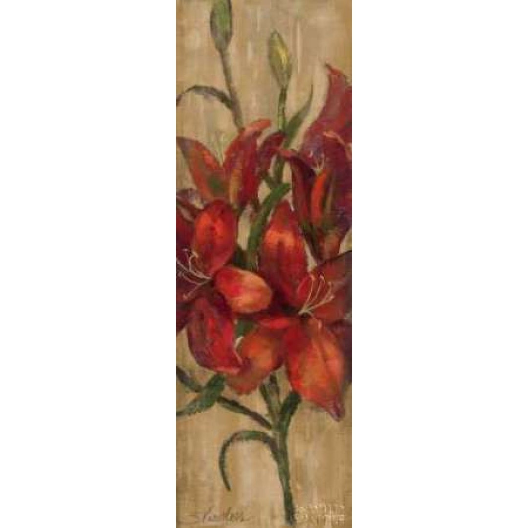 Vivid Red Lily on Gold Poster Print by Silvia Vassileva-VARPDX4403 Image 1