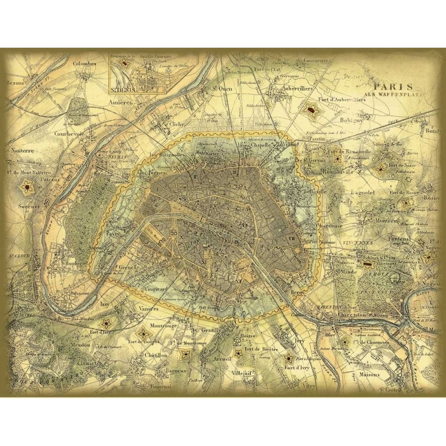 Map of Paris Poster Print - Studio Vision-VARPDX44089D Image 1