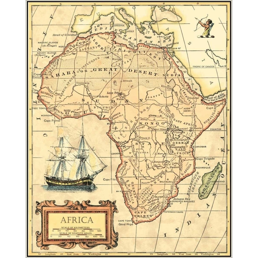 Africa Map Poster Print - Studio Vision-VARPDX44192D Image 1