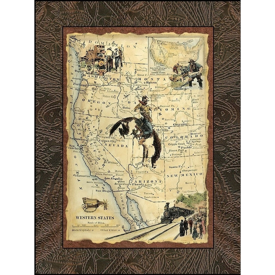 Western States Map Poster Print - Studio Vision-VARPDX44281D Image 1