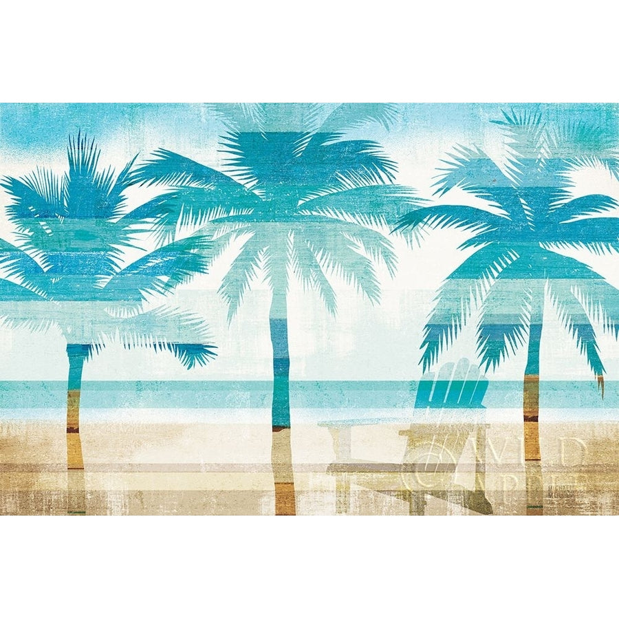 Beachscape Palms with chair Poster Print by Michael Mullan-VARPDX44889 Image 1