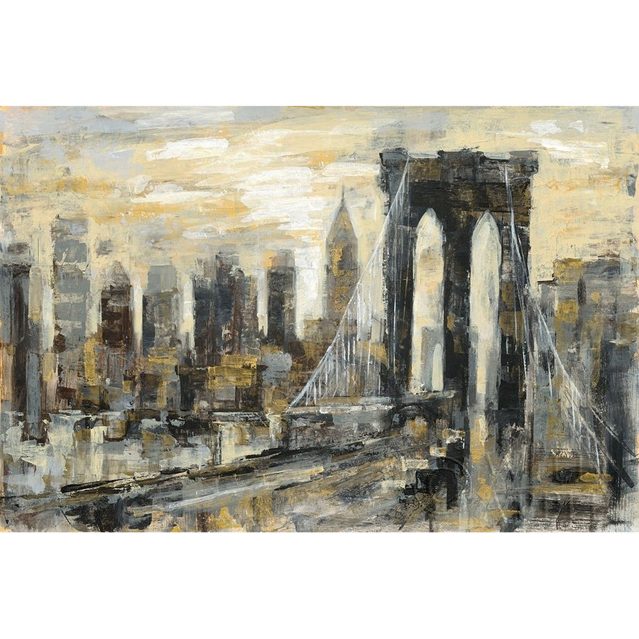 Brooklyn Bridge Gray and Gold Poster Print by Silvia Vassileva-VARPDX44892 Image 1