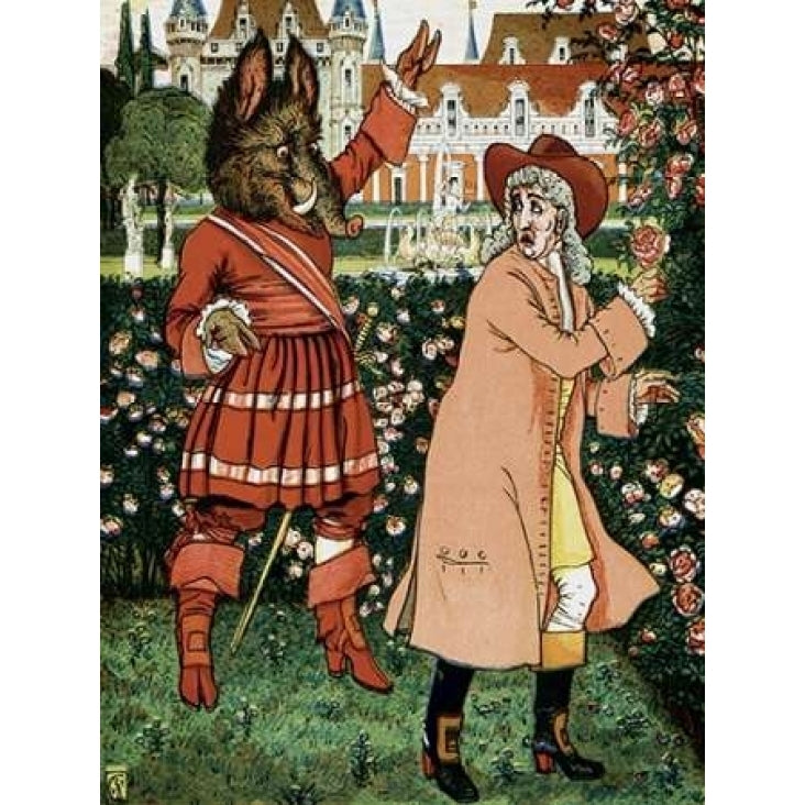 Beauty and the Beast - The Beast in Red Poster Print by Walter Crane-VARPDX449872 Image 2