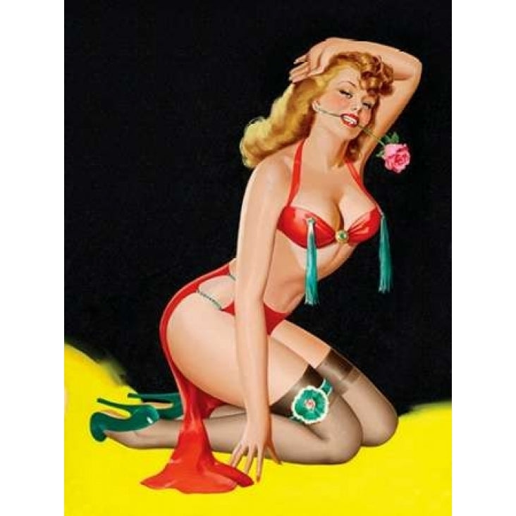 Mid-Century Pin-Ups - Beauty Parade Magazine - Rose Poster Print by Peter Driben-VARPDX453891 Image 1