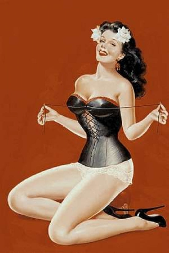 Mid-Century Pin-Ups - Lacing her bra Poster Print by Peter Driben-VARPDX453908 Image 1