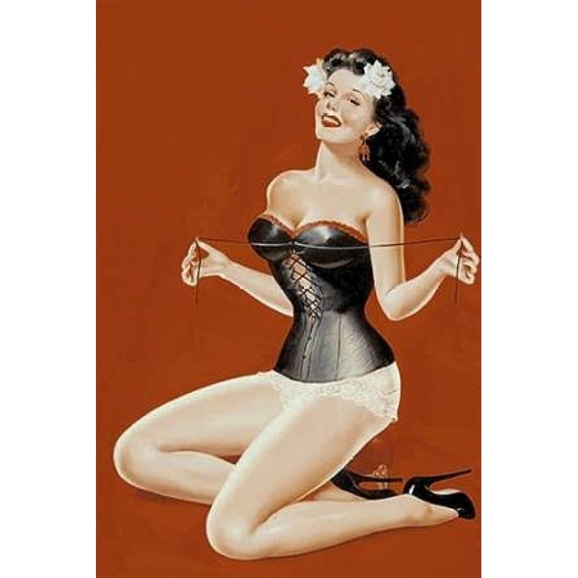 Mid-Century Pin-Ups - Lacing her bra Poster Print by Peter Driben-VARPDX453908 Image 1