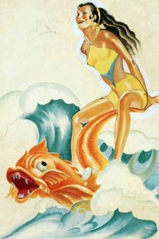 Mid-Century Pin-Ups - Whisper Magazine - Wave Rider Poster Print by Peter Driben-VARPDX453910 Image 1